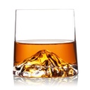 Premium Mountain Base Whiskey Glass Set di 2, 230ml Crystal Tumbler per Bourbon, Scotch & Cocktails (2, Everest)