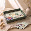 Birch & Co. Vassoio in legno per Serving-Free 4 Coasters-10 pollici X 15 pollici-Serving Vassoio-Tray Set per la decorazione-Tea Vassoi-Big Coffee Tray-Premium MDF Trey-Wooden Vassoio-Resina, Vassoio rettangolare