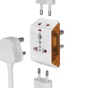 Adattatore di viaggio multiplug a 3 pin GM 6AMP con presa universale | Supporti 2-Pin & 3-Pin Plugs | Porte di ricarica multiple | Smartphone di ricarica, laptop e altri dispositivi | Compatto & affidabile 3017