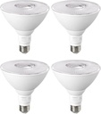 EDISHINE Flood Light Bulbs, PAR38 LED Outdoor Flood Light Bulbs, 120W Equivalent Dimmable Waterproof for Patio Yard Porch Driveway Garage, 5000K Daylight White 18W 1800LM E26 Base, 4 Pack, ETL Listed