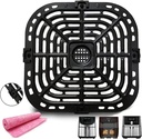 Air Fryer Grill Pan for Instants Vortex Plus 6QT Air Fryers, Upgraded Air Fryer Grill Crisper Plate Tray with Rubber Bumpers for Instants Vortex 5.7QT, 6QT Air Fryer, Nonstick, Dishwasher Safe