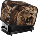 Angry Lion Toaster Cover 2 Slice, Waterproof Bread Machine Covers with Pockets Universal Size Kitchen Small Appliance Cover with Handle, Dust and Fingerprint Protection