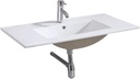 32" Drop-In Rectangular Ceramic Bathroom Vanity Sink Top with Integrated Overflow, Includes Single Hole Faucet & Pop-Up Drain Assembly，White