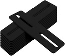 10 PCS 5" Black Flat Mending Plate, Support with Slots Steel Strap Straight Repair Plates Brace, Fixing Bracket Connector, Thickness 1/8"