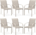 VICLLAX Patio Chair Set of 2, Metal Stackable Outdoor Chairs, All Weather Outdoor Dining Furniture Set, Sandshell Color Fabric