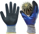 Durable Gardening Gloves for Men, Heavy Duty Nitrile Garden Gloves, Double Coated Work Gloves, Cut Resistant, Puncture Proof, Water Resistant, Touch Screen (Large)