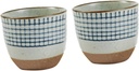 Japanese Sake Serving Cup Set of 2 Hand-Painted Glazed Ceramic Sake Cups for Traditional Serving for Parties and Gatherings