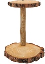 HOMSFOU Wood Cupcake Stand 2 Tiered Rustic Wood Cake Stand Dessert Display Slices Round Cupcake Tower Holder Round Serving Tray for Party Rustic Wedding Decoration