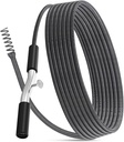 50 ft Drain Auger Plumbing Snake for Heavy Deep Blockages 3/8" Diameter Flexible Plumbing Cables Drain Snake for Kitchen Bathroom Shower Sink Cleaning Drainage Clogs