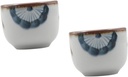 2pcs Elegant Japanese Sake Cup Hand Painted Floral Pattern Ceramic Tea Cup Dishwasher Safe