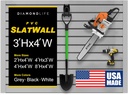 DLDIRECT 36" X 48" - Grey Slatwall Panel Garage Organizer: Heavy Duty Wall Mounted PVC Rack, Interlocking Slat Paneling for Garage Storage, Slotwall Board, Shelves System
