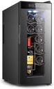Bottle Wine Cooler/Cabinet Beverage Refrigerator Red & White Wine Cellar Adjust Temperature Beer Counter Top Bar Fridge Quiet Operation Compressor Freestanding Black
