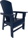 WO Outdoor Adirondack Dining Chair Lounger Seat Retro Beach Aesthetic Seat Furniture for Outside Restaurant Dining, Home, Balcony, Terrace, Lawn, Pool, Deck, Garden (Navy Blue)