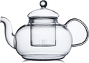 CNGLASS Glass Teapot Stovetop Safe,Clear Teapot with Removable Infuser 20.3 oz,Loose Leaf and Blooming Tea Maker