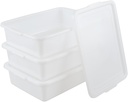13 L Commercial Bus Boxes with Lids, White Plastic Food Service Bus Tub, 3 Pack