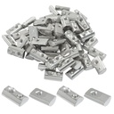 70 Pack Spring Loaded T Nut, Aluminum Half Round T Nuts Nickel Plated M3, Tiny Tools for 3D Printer Replacement/Aluminum Extrusions