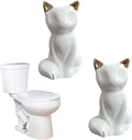 2Pcs Toilet Bolt Caps Tall White Ceramic Lovely Cat,Animal Shape Toilet Floor Bolts Covers Replacement Bathroom Decor Avoid Rusting Toilet Bolts Cover-White