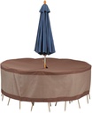 Duck Covers Ultimate Waterproof 94 Inch Round Patio Table and Chair Set Cover with Umbrella Hole, Outdoor Table and Chair Cover