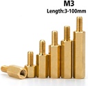 Brass stud thread Hexagonal Copper Column，Single-Head Stud Column， M3 Hex Brass Male Female Standoff Stud Board Pillar Mount Hexagon Motherboard Spacer Bolt Screw Thread M3xL+3/4/5/6/8mm,M3(26mm (30pc