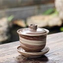 Jianshui Pure Handmade Mixed Clay Gaiwan Ceramic Kung Fu Tea Set Drinkware Tea Ceremony Travel Tea Set s & Coffee Servers(B) (B One Size)