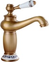 Basin Bathtub Faucet European Retro Single Handle Antique Bronze Suitable for hot and Cold Water Sink Mixing Faucet(Antique A)