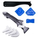 3 in 1 Silicone Caulking Tools(Stainless Steelhead), Sealant Finishing Tool Grout Scraper, riutilizzare e sostituire 5 Silicone Pad, Grande Utensili per la finestra del bagno della cucina, Sink Joint