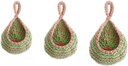 Generic 3Pcs Hanging Woven Holder Woven Hanging Basket Garlic Keeper Garlic Home Wall Mount Wall Planter Holder Hanging Fruit Basket, green