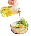 2 in 1 Glass Oil Sprayer & Dispenser, Upgrade 16/20Oz Large Capacity Olive Oil Dispenser Bottle for Kitchen, Food-grade Oil Spray Bottle with Handle for Cooking, Air Fryer, Frying, BBQ (White, 600ml)