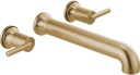 Delta Wall Mount Bathroom Faucet 3 Hole, Brushed Gold Bathroom Sink Faucet for Vanity, Champagne Bronze T5759-CZWL (Valve Not Included)