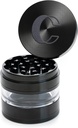 Clear Cut 4 Piece Herb Grinder – 2.75" Manual Dry Herb Grinder, Spice Mill with Transparent Storage Chamber & Diamond-Sharp Teeth, Aluminum Alloy, Portable, Easy-Clean Design