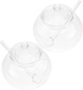 Mini Honey Jar Spoon Glass Sauce Jar for Honey Sugar Spices Food Storage Jar Sauce Container Lid 2 Sets