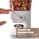 Meegoo Cereal Containers Storage, Cereal Dispenser Countertop 5.5 L Large Capacity, Easy to Control, Airtight Dry Food Storage Containers for Grain, Rice, Nut, Bean, Candy, White