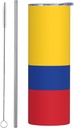 20ozFlag of Colombia stainless steel straw lid cup, double-layer stainless steel, can be drunk directly or with a straw
