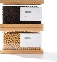 Bamboo Food Dispenser | Kitchen Organizers and Storage | Airtight Pantry Organizers and Storage Container | Cereal, Rice, Flour, Snack Storage (2, Small)