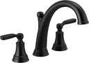 Delta Woodhurst Roman Tub Faucet, Matte Black Deck Mount Bathtub Faucet, Matte Black T2732-BL (Valve Sold Separately)