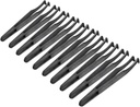 uxcell Plastic Anti-static Tweezers, Precision Curved Tip for Jewelry Craft DIY Beauty Electronics Repair Tool Black 10 Pcs