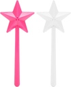 Salt and Pepper Shaker Magic Wand, 2pcs Star Wand Salt and Pepper Dispenser, Pentagram Shape Salt Dispenser for Halloween, Christmas Kitchen Accessories (& White) (Three