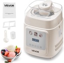 VEVOR Upright Automatic Ice Cream Maker with Built-in Compressor, 1 Quart No Pre-freezing Gelato Maker & Frozen Yogurt Machine, 4 Modes Electric Sorbet-Maker, Compressor Ice Cream Machine for Home