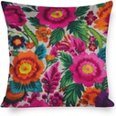 Outdoor Pillows for Patio Furniture Mexican Flowers Pillow Covers 18"x18" Garden Flowers Pillowcase Farm Decorations Pillow Case Decoration for Sofa Couch Patio Garden Balcony Couch Deck Chair