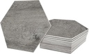 Avant Decor | Stone Composite Hexagon Wood Grain | Peel and Stick Kitchen Backsplash Tiles | Stick On Wall Tiles | Easy DIY Installation | 6” x 6.9” | Single Tile
