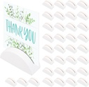 36 Pack Wooden Table Number Holders, Semi-Circle Place Card Stands for Weddings, Parties & Events, Wood with Stable Base - Table Number & Place Card Holders (White)
