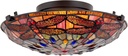 Kira Home Mateo 16" 2-Light Modern Dragonfly Tiffany Glass Flush Mount Ceiling Light, Black Finish