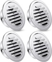 Zonon 4 Pack Round Soffit Vents Stainless Steel Dryer Vent Cover with Mesh Screen for Home Outdoor Bathroom Wall Ceiling Outside Exterior Exhaust(4 Inch,Silver)