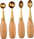 VALICLUD 4Pcs Melon Ball Maker Fruit Scoop Smooth Polished Heads Lightweight Dessert Ball Maker for Watermelon Cantaloupe Ice Cream and Fruit Scooping