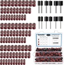 Sanding Drum Set for for Dremel Rotary Tools-Includes 138 Aluminum Oxide Sanding Sleeves for Drum Sanders (80,120,240 Grit) and 12 Drum Mandrels-Sanding Bits Tool Accessories with Box