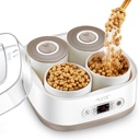 Automatic Electric Natto Fermenter, 1.5L Adjustable Temperature Yogurt Machine with Smart Panel Control, 4 Modes, Power-Off Memory Function, 4 High Temperature Resistant Container