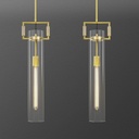 Brass Pendant Lights,Modern Glass Pendant Lights Kitchen Island 2 Pack,21.6'' Farmhouse Gold Kitchen Pendant Lighting Over Island for Dining Table,Bathroom,Bedroom