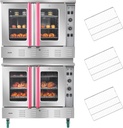 VEVOR Double Deck Gas Convection Oven, 14 cu.ft Full-Size Commercial Convection Oven, 40,000 BTU x 2 Powerful Burners, Natural Gas Commercial Ovens with Two Fan Modes, for Bakery, Restaurant & Kitchen