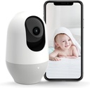 nooie Baby Monitor WiFi Smartphone 2K Baby Monitor with Night Vision Baby Camera Indoor, 360-degree Motion Tracking, Works with Alexa, Two-Way Audio, Motion & Sound Detection,SD Card or Cloud