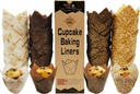 Nordic Paper 200pcs Tulip Cupcake Liners for baking cups with four fancy designs EU Parchment paper Standard Size Tulip Muffin liners, Cupcake Wrappers for Party, Wedding, Birthday